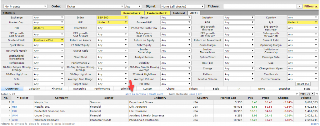 Intrinsic Value Stock Screener