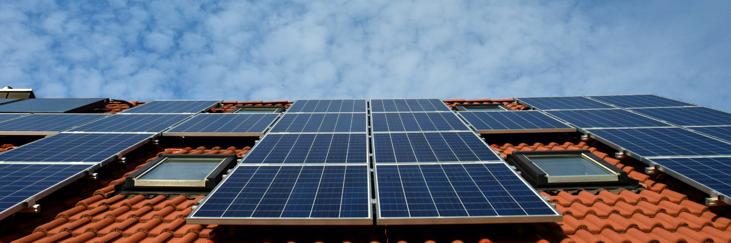 Solar panels on a roofDescription automatically generated